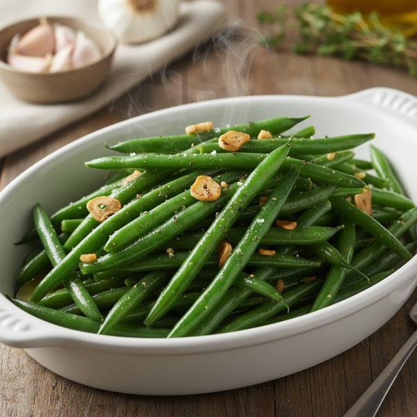 Garlic-Infused Steamed Green Beans recipe