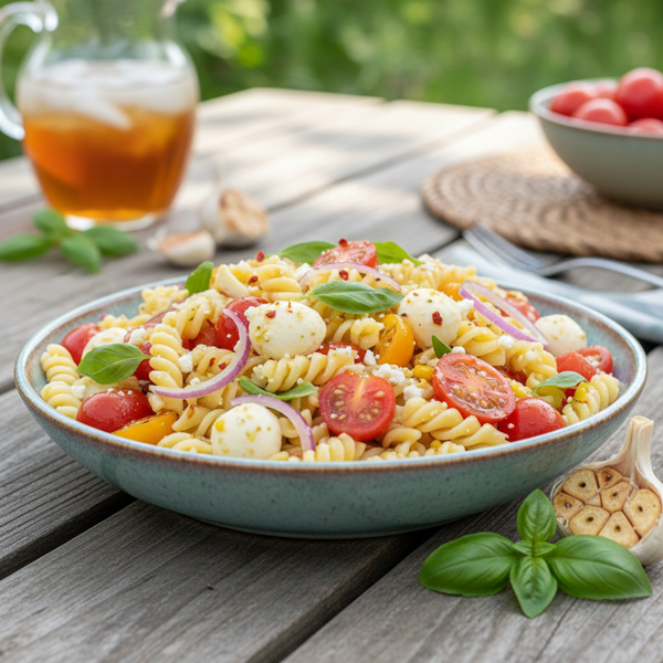 Garlic-Infused Summer Pasta Salad recipe