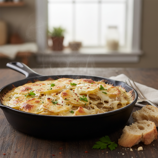 Garlic-Mozzarella Potato Bake recipe