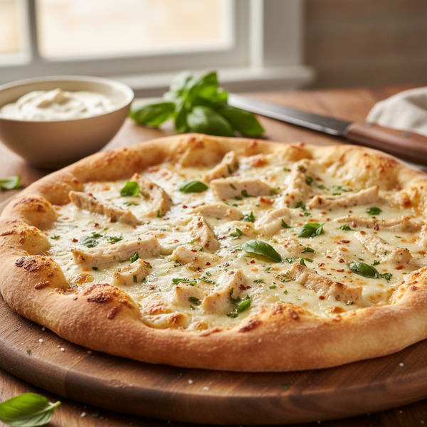Garlic Alfredo Chicken Pizza recipe