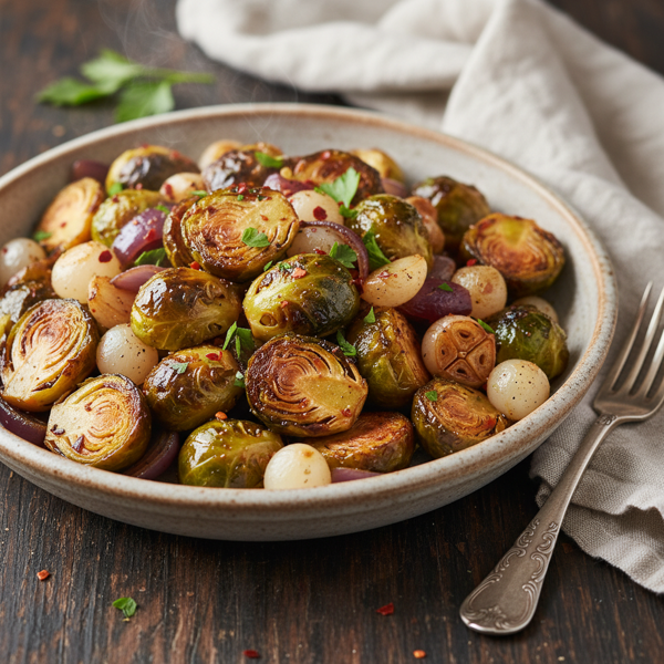 Garlic Balsamic Brussels Sprouts Medley recipe
