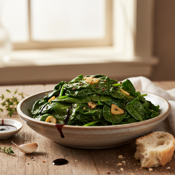 Garlic Balsamic Sautéed Spinach recipe
