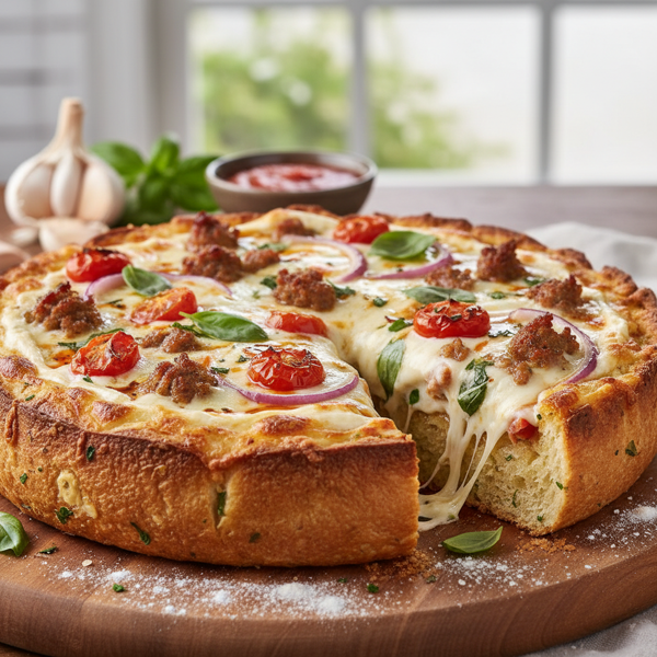 Garlic Bread Pizza Delight recipe