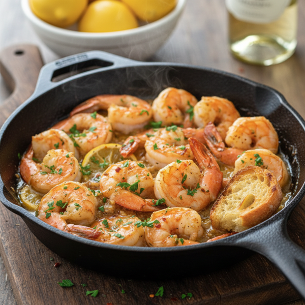 Garlic Butter Broiled Shrimp Scampi recipe