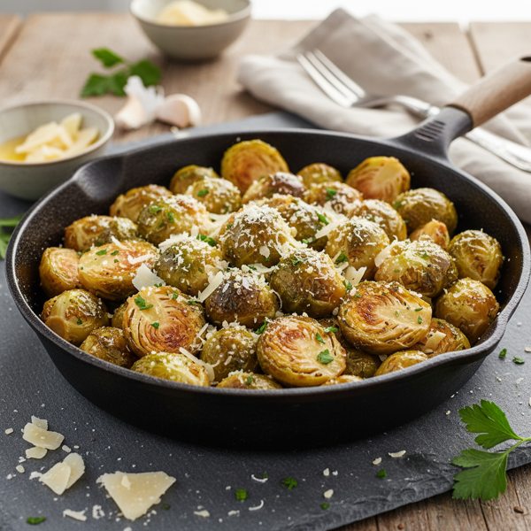 Garlic Butter Brussels Sprouts with Parmesan recipe