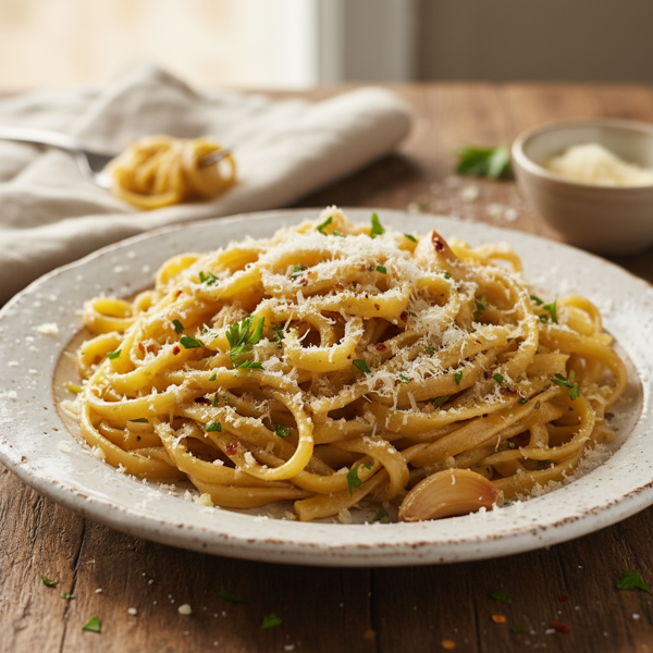 Garlic Butter Parmesan Noodles recipe