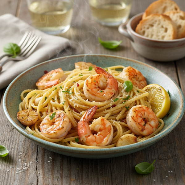 Garlic Butter Shrimp Linguine recipe