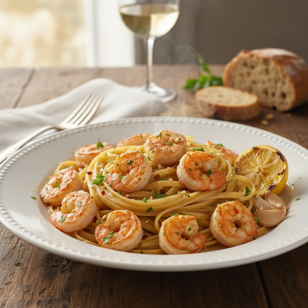 Garlic Butter Shrimp Linguine Delight recipe