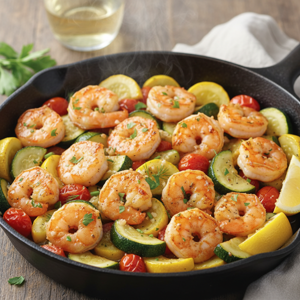 Garlic Butter Shrimp with Zucchini Medley recipe