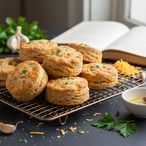 Garlic Cheddar Whole Wheat Biscuits recipe