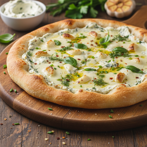 Garlic Herb Cream Cheese Delight Pizza recipe