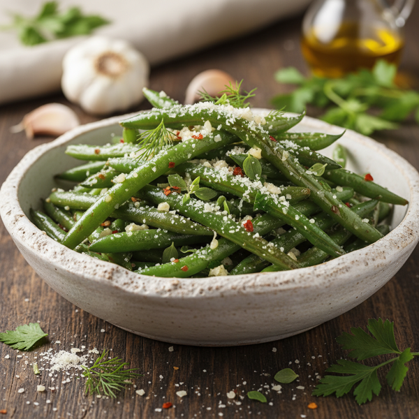 Garlic Herb Green Beans with Parmesan recipe