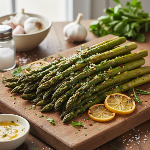 Garlic Herb Oven-Roasted Asparagus recipe