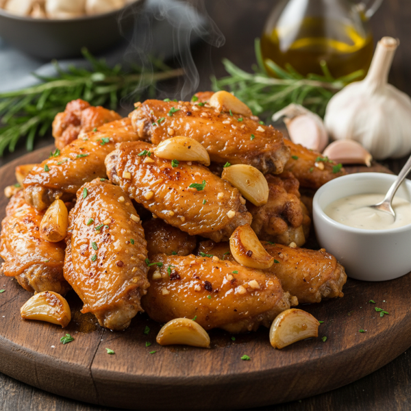 Garlic Infused 40 Clove Chicken Wings recipe