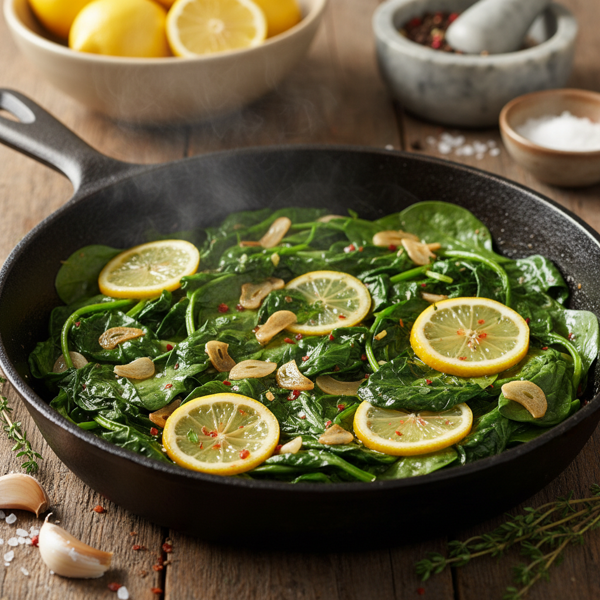 Garlic Lemon Spinach Sauté recipe