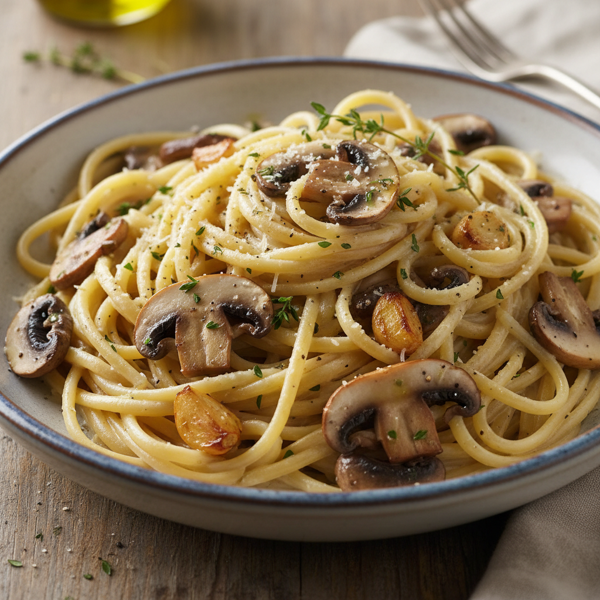 Garlic Mushroom Linguine Delight recipe