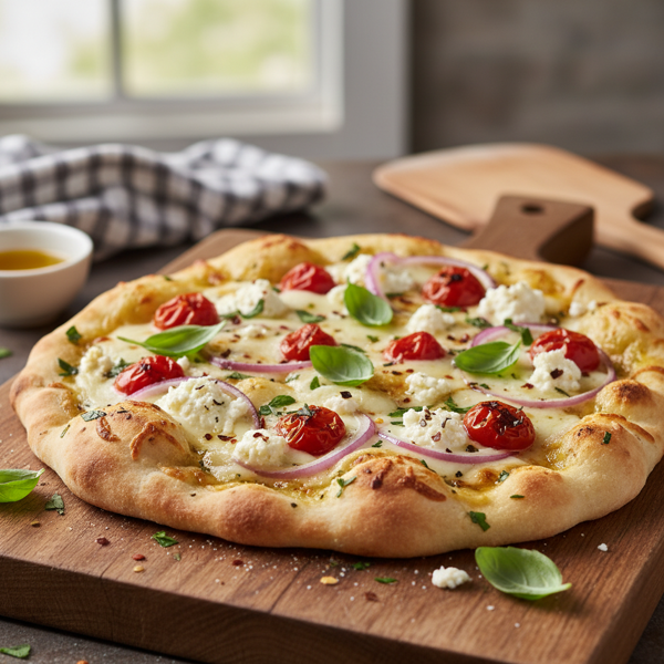 Garlic Naan Pizza Delight recipe