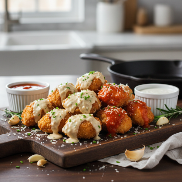Garlic Parmesan Boneless Buffalo Chicken Bites recipe