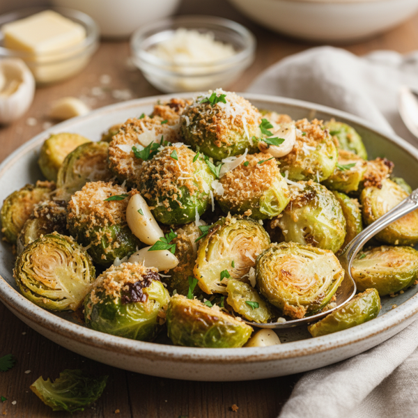 Garlic Parmesan Brussels Sprouts Delight recipe