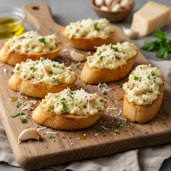Garlic Parmesan Crostini Delight recipe