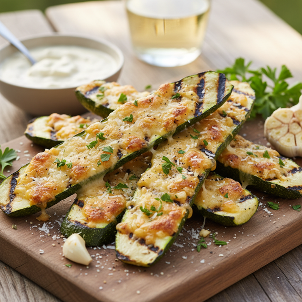 Garlic Parmesan Grilled Zucchini Delight recipe