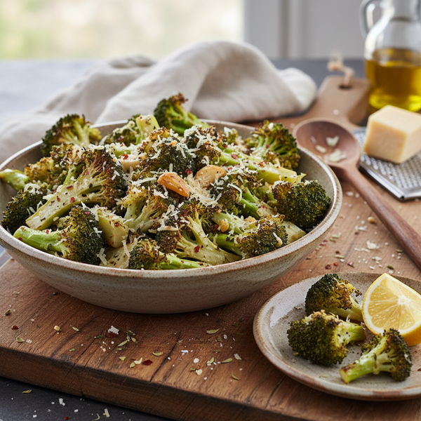 Garlic Parmesan Roasted Broccoli recipe