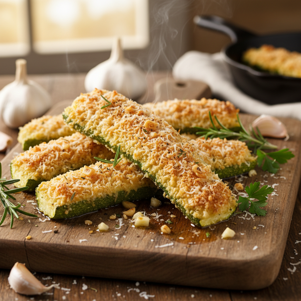 Garlic Parmesan Roasted Zucchini recipe
