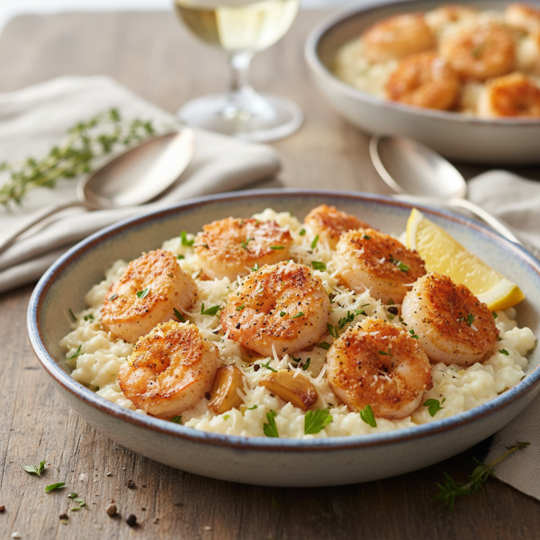 Garlic Parmesan Shrimp Cauliflower Risotto recipe