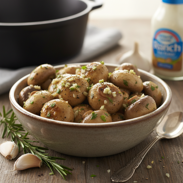 Garlic Ranch-Infused Slow Cooker Mushrooms recipe