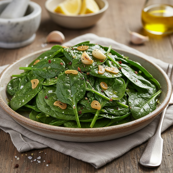Garlic Sautéed Spinach Delight recipe