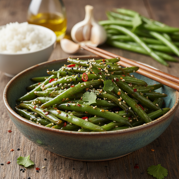 Garlic Sesame Green Beans Delight recipe