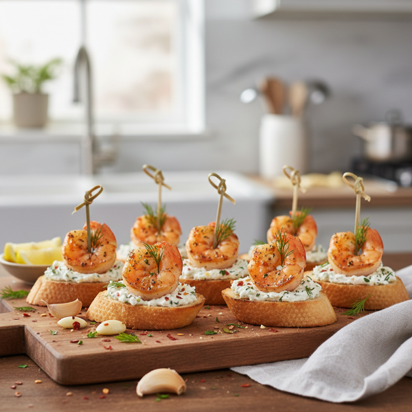 Garlic Shrimp Delight Canapés recipe
