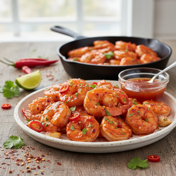 Garlic Shrimp with Sweet Chili Glaze recipe