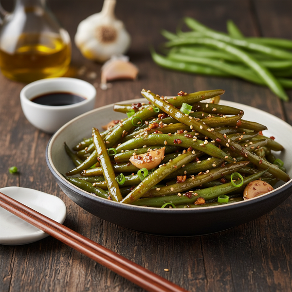 Garlic Soy-Glazed Green Beans recipe