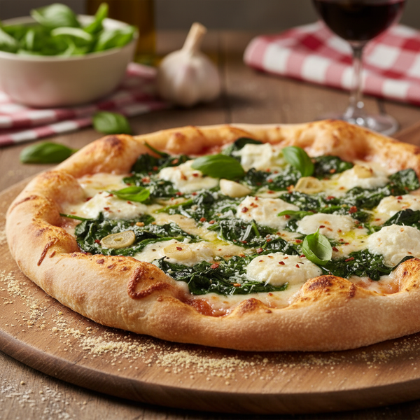 Garlic Spinach Delight Pizza recipe