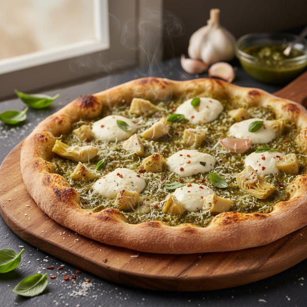 Garlic & Artichoke Pesto Delight Pizza recipe