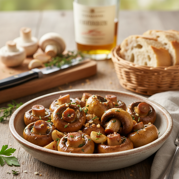 Garlic & Sherry Sautéed Button Mushrooms recipe