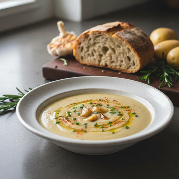 Garlic and Potato Cream Soup recipe