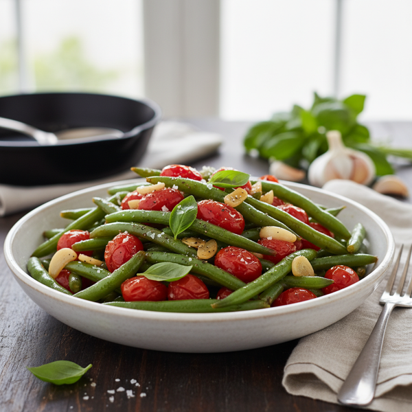 Garlic and Tomato Sautéed Green Beans recipe