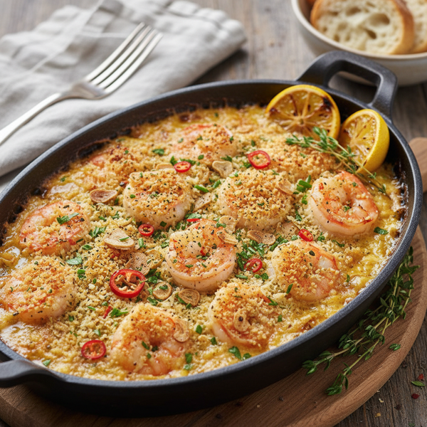 Garlicky Butter Shrimp Gratin recipe