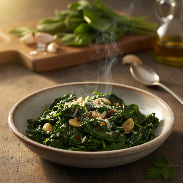 Garlicky Sautéed Baby Spinach recipe
