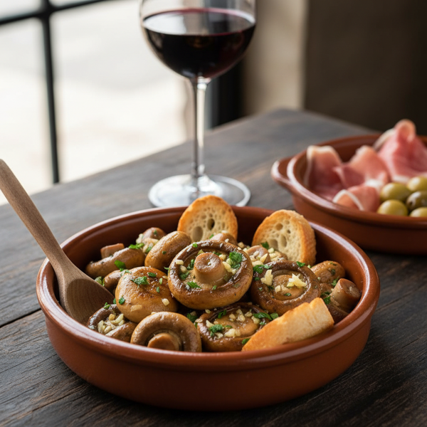 Garlicky Spanish Mushrooms Tapas recipe