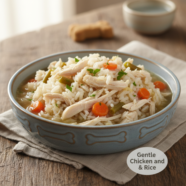 Gentle Chicken and Rice for Dogs with Sensitive Stomachs recipe