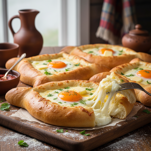 Georgian Khachapuri Cheese Stuffed Breads recipe