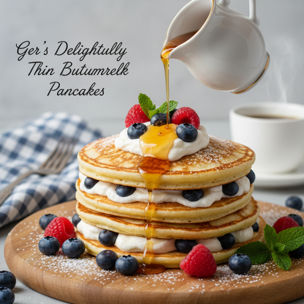 Ger's Delightfully Thin Buttermilk Pancakes recipe