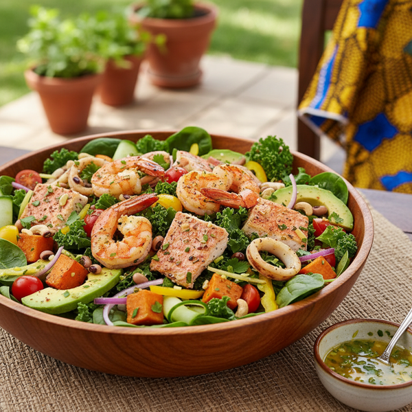 Ghanaian Seafood & Veggie Delight Salad recipe