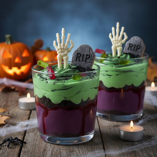Ghastly Halloween Delight Pudding Cups recipe