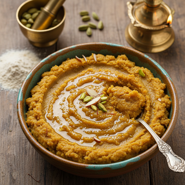 Ghee-Kissed Whole Wheat Flour Halwa recipe