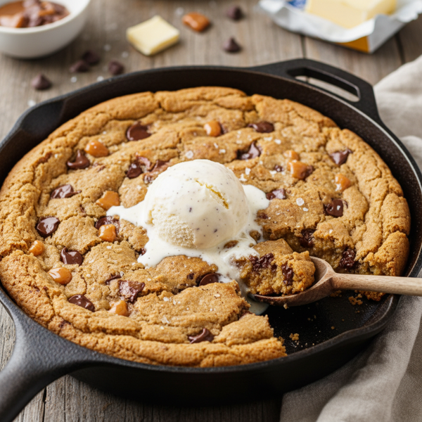 Giant Caramelized Butter Skillet Chocolate Chip Cookie recipe
