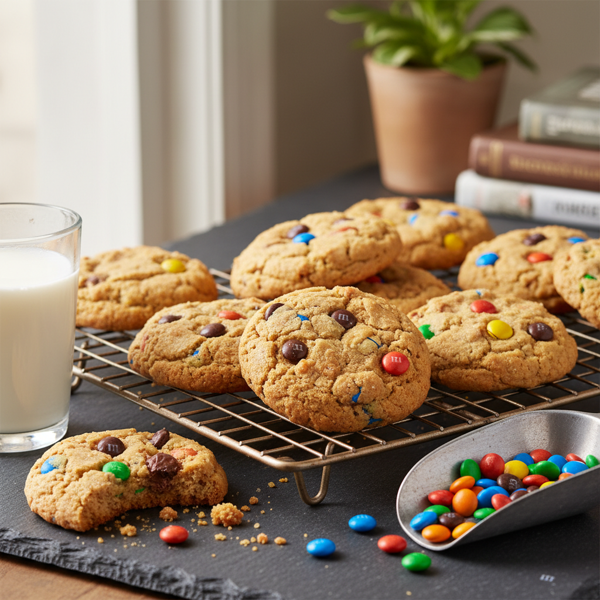 Giant Peanut Butter M&M Cookies recipe
